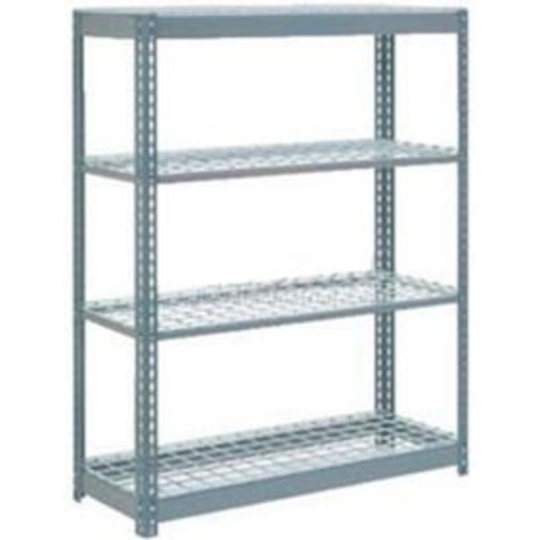 Global Equipment Heavy Duty Shelving 48"W x 18"D x 60"H With 4 Shelves - Wire Deck - Gray 601924